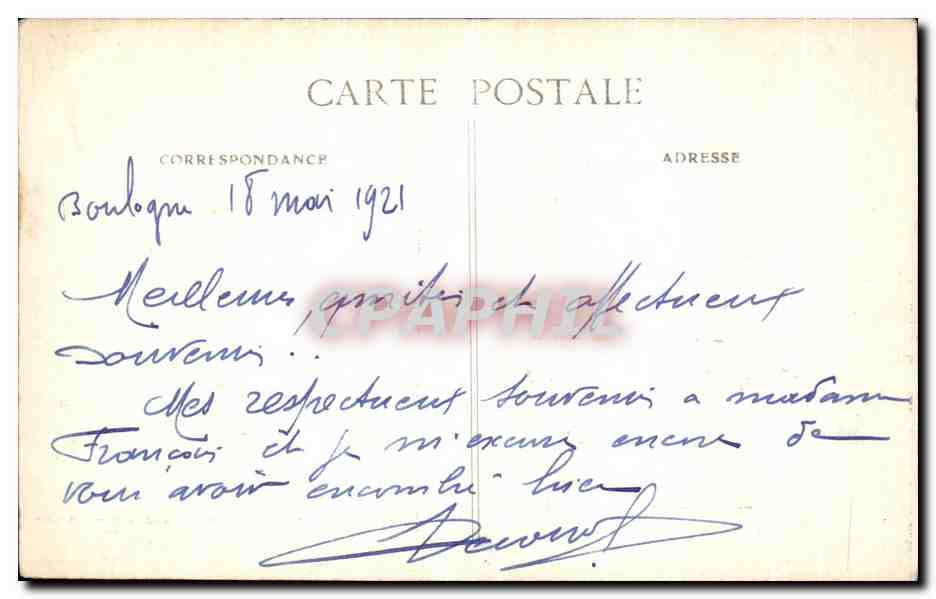 Boulogne-sur-Mer — Une Vague de Fond — E.S. 52 — Verso