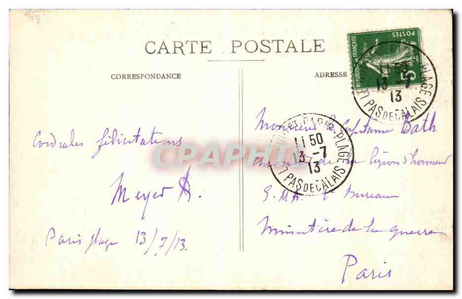 CPA La Touquet Paris Plage Lisiere du Bois la Bale de Canche — Rückseite