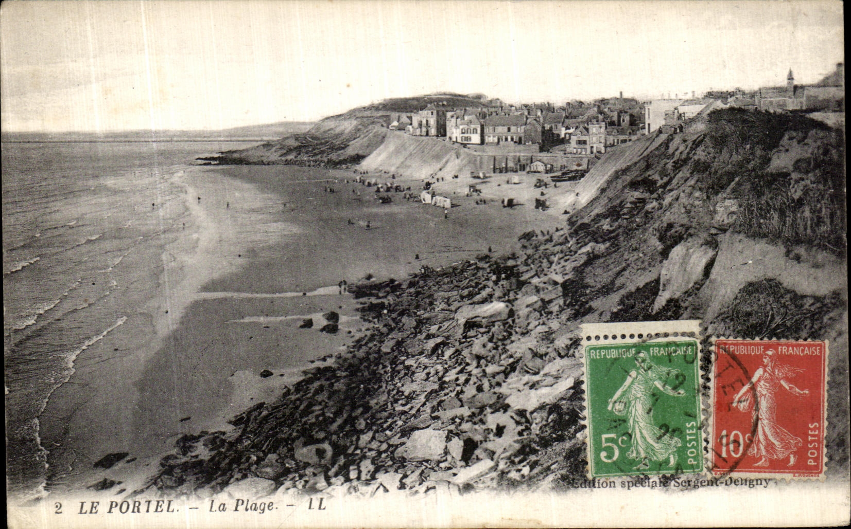CPA Le Portel La Plage et le vieux port