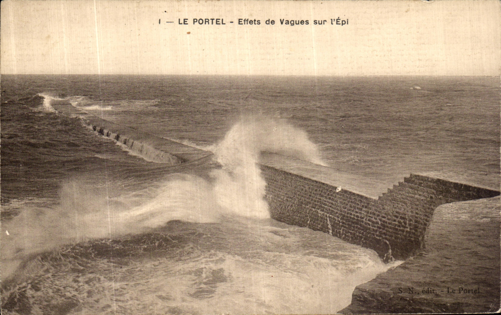 CPA Le Portel Effets de Vagues sur l Epl