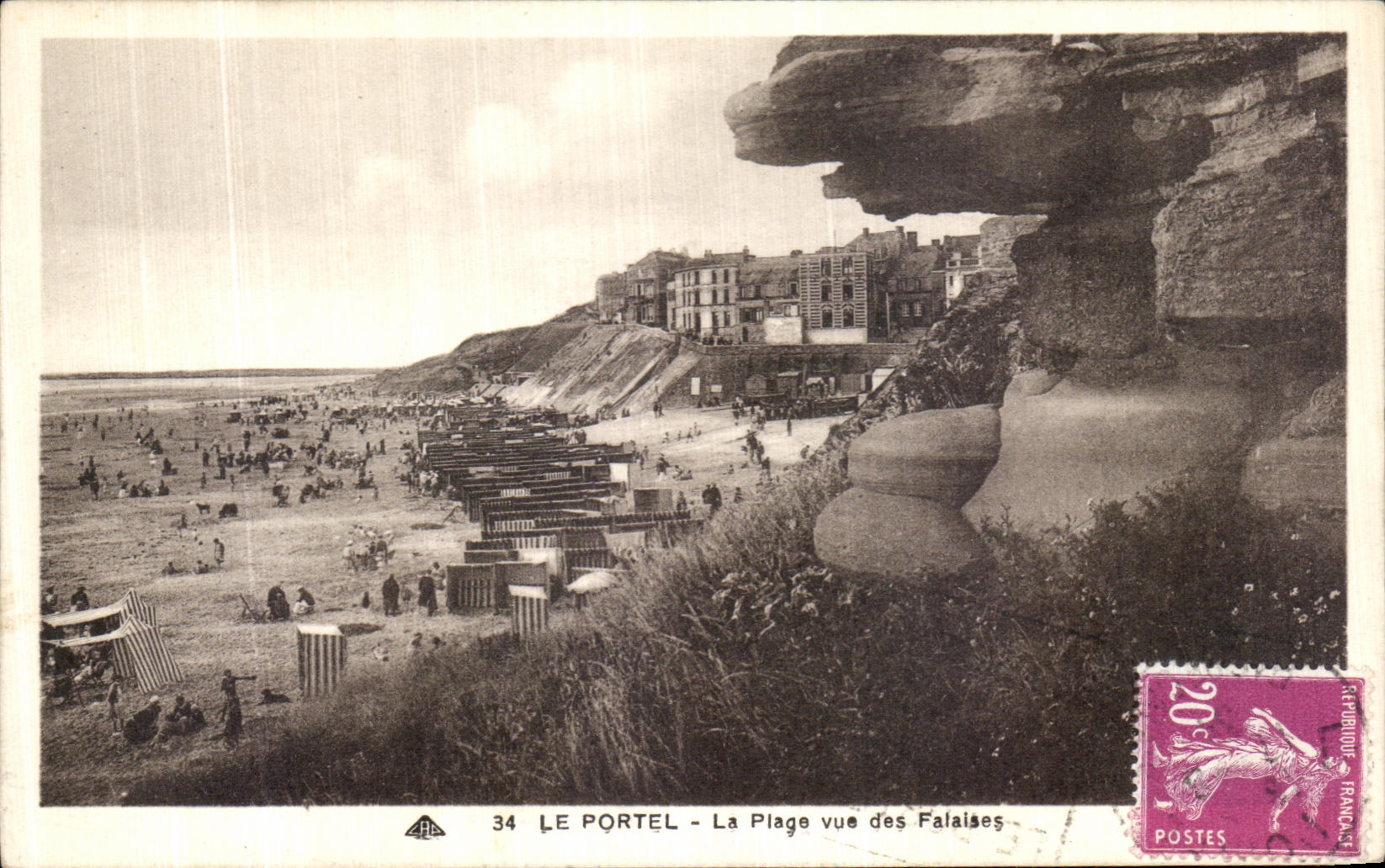CPA Le Portel La Plage vue des Falaises