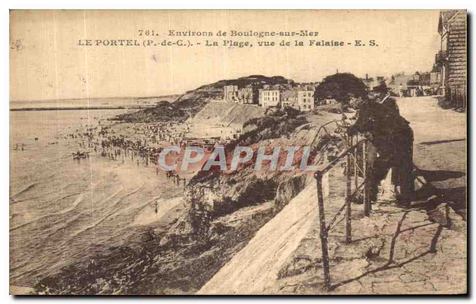 CPA Le Portel La Plage Vue de la Falaise