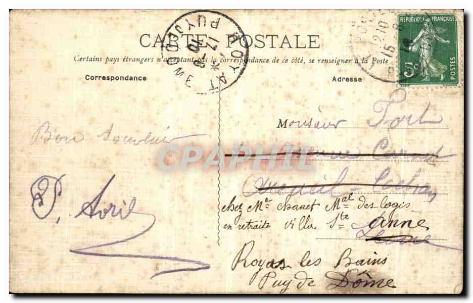 CPA Le Portel phare et Pointe d Alprech — Verso