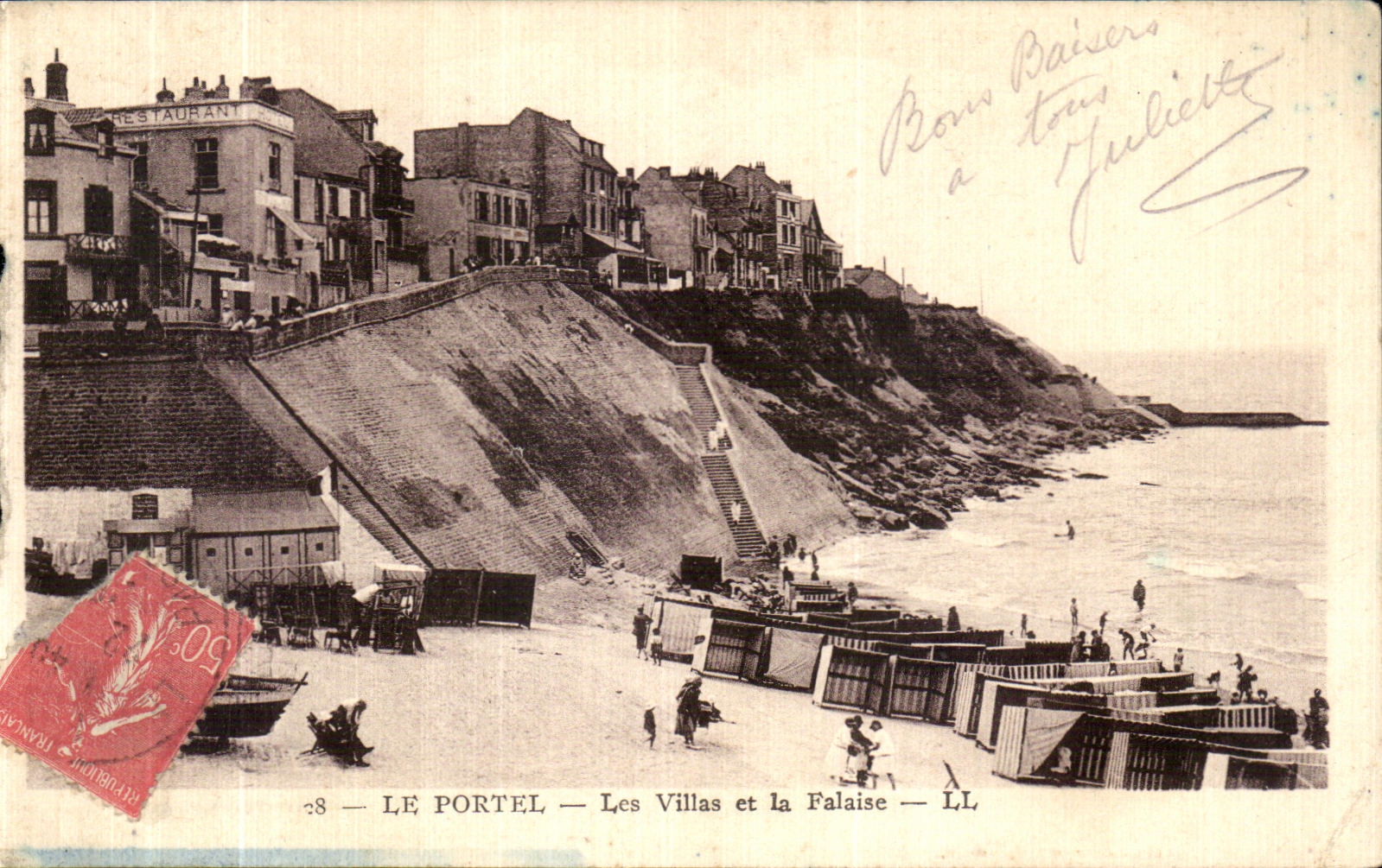 CPA Le Portel Les Villas et la Falaise