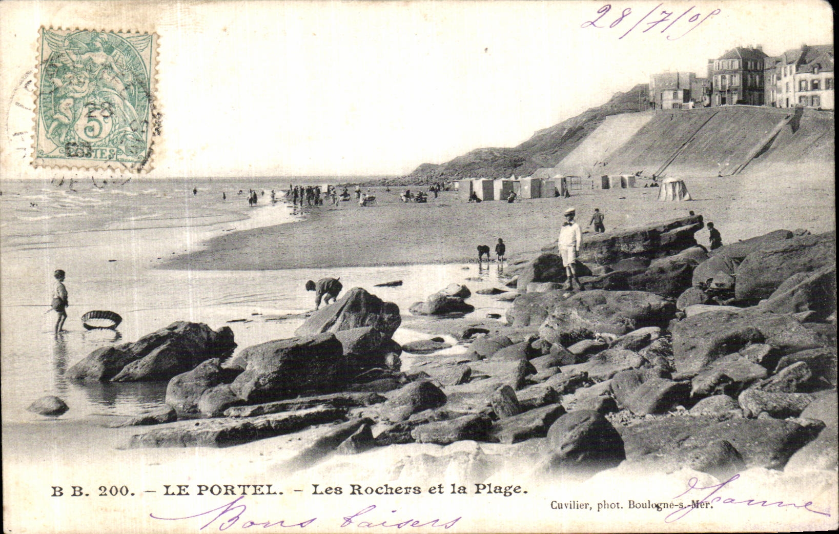 CPA Le Portel Les Rochers et la Plage