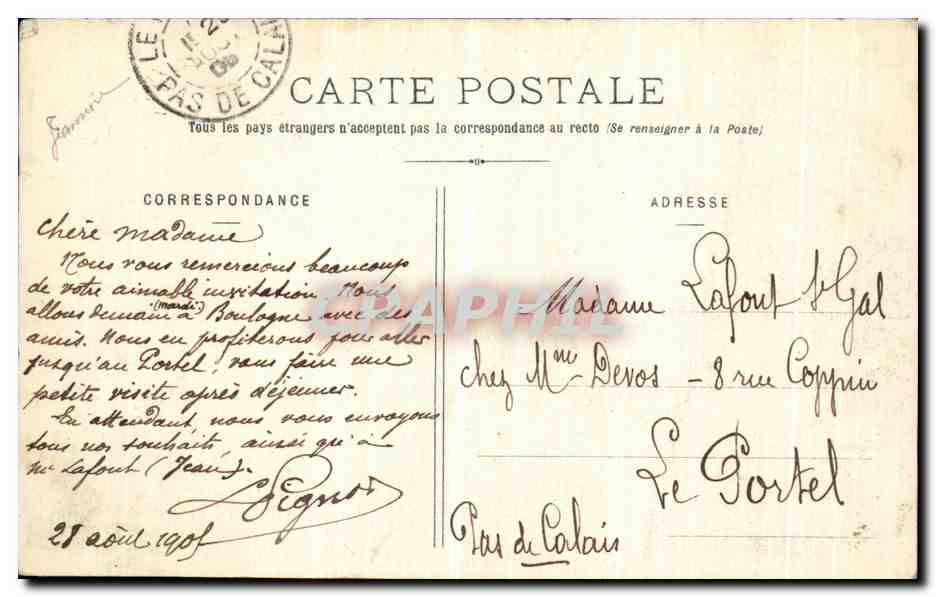 CPA Berck Plage La Plage et les Villas — Rückseite