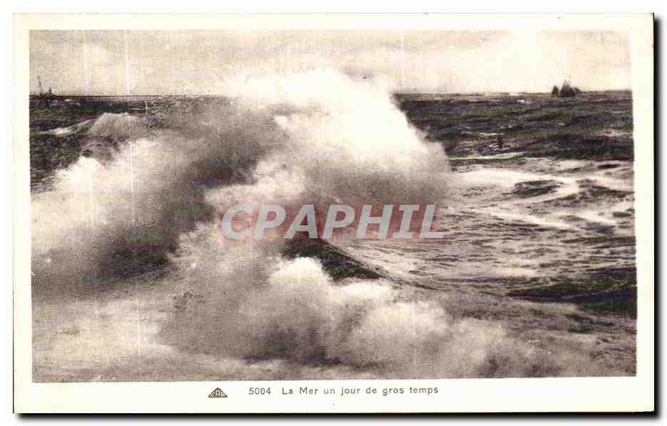 CPA La Mer un jour de gros temps