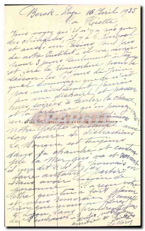 CPA Berck Plage La Kursaal et l Avenue de la Gare — Rückseite
