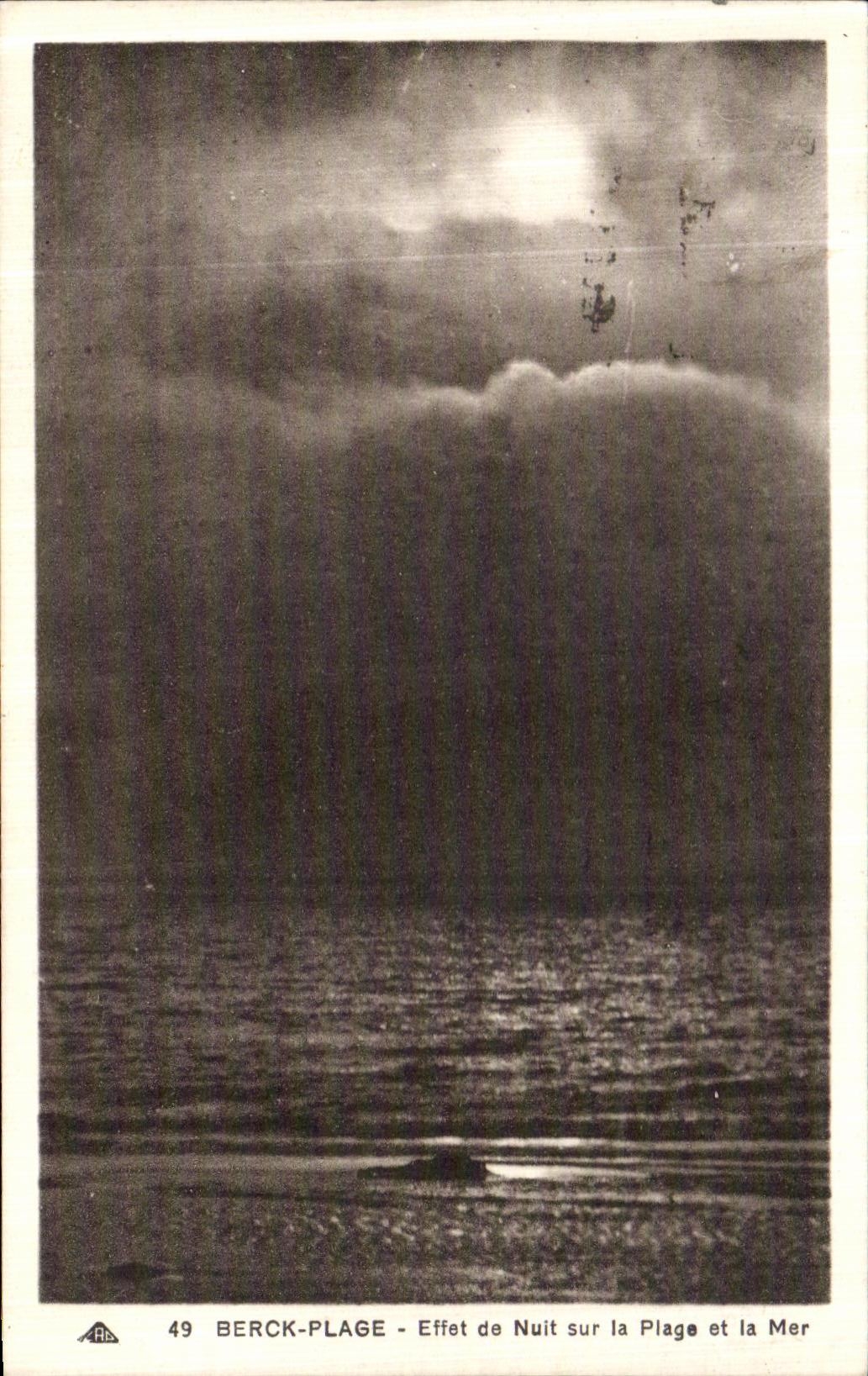 CPA Berck Plage Effet de Nuit sur la Plage et la Mer