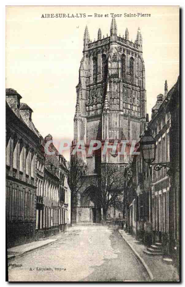CPA Aire sur la Lys Rue et Tour Saint Pierre