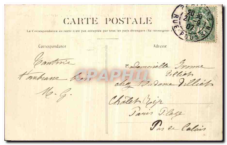 CPA Paris Buttes Chaumont Passerelle Lac et Rocher — Verso