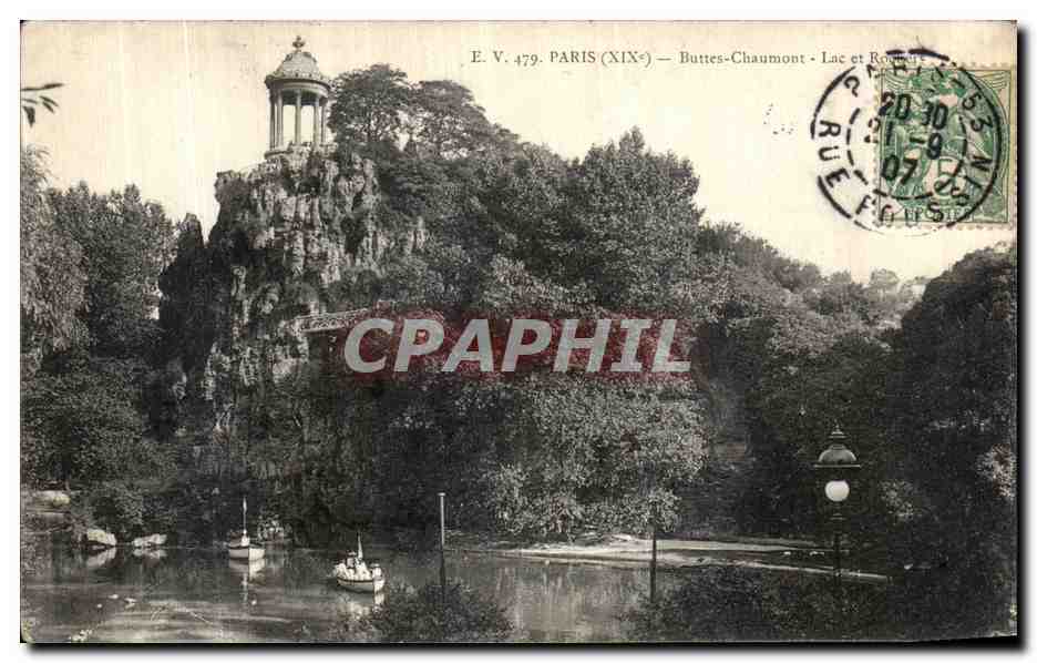 CPA Paris Buttes Chaumont Lac et Rochers