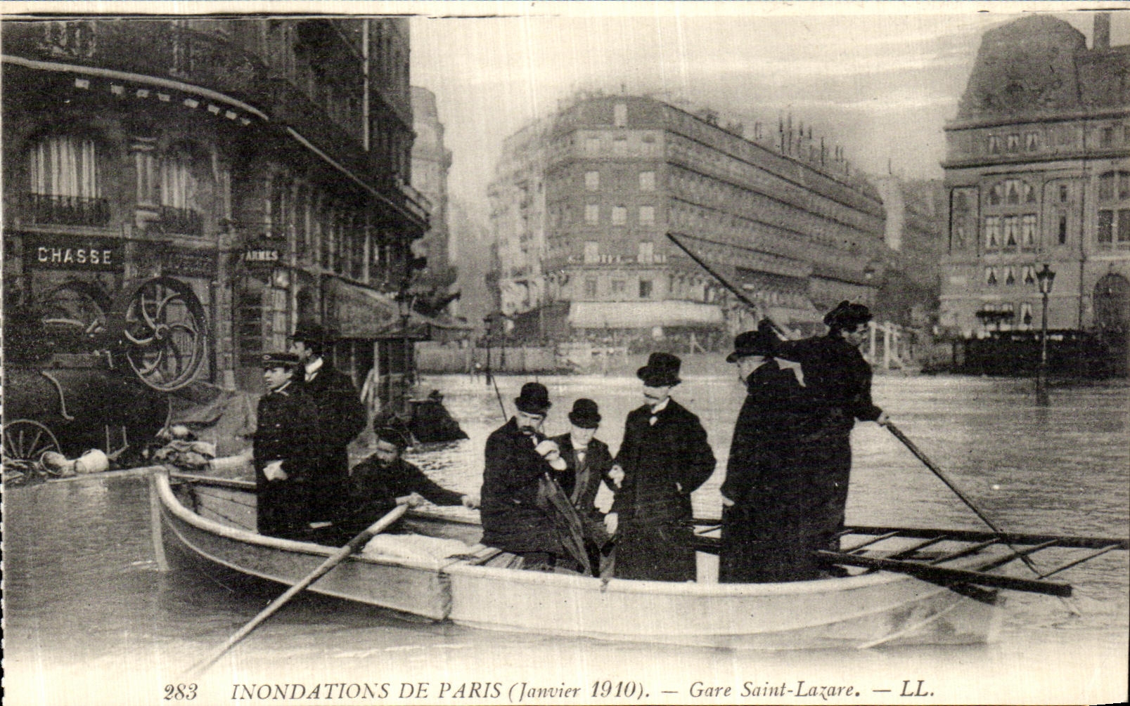 Inondations de Paris (Janvier 1910) — Gare Saint-Lazare — LL.