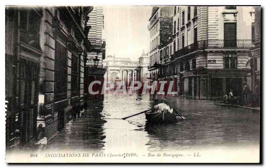 CPA Paris Inondations De Rue de Bourgogne