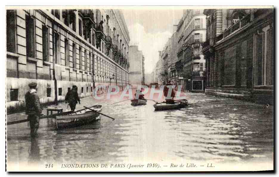 Inondations de Paris (Janvier 1910) — Rue de Lille — LL.