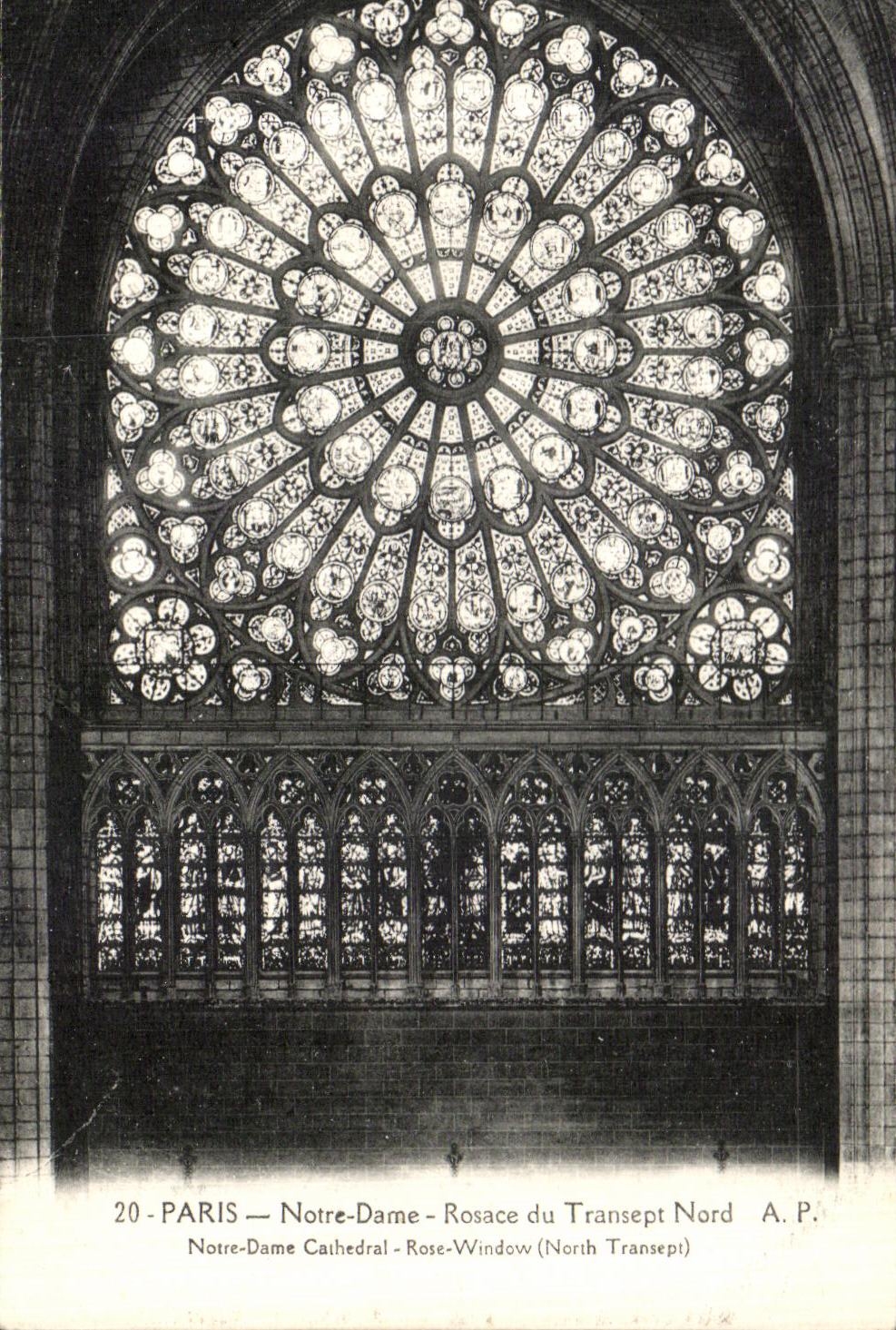 CPA Paris Eglise Notre Dame Rosace du Transept