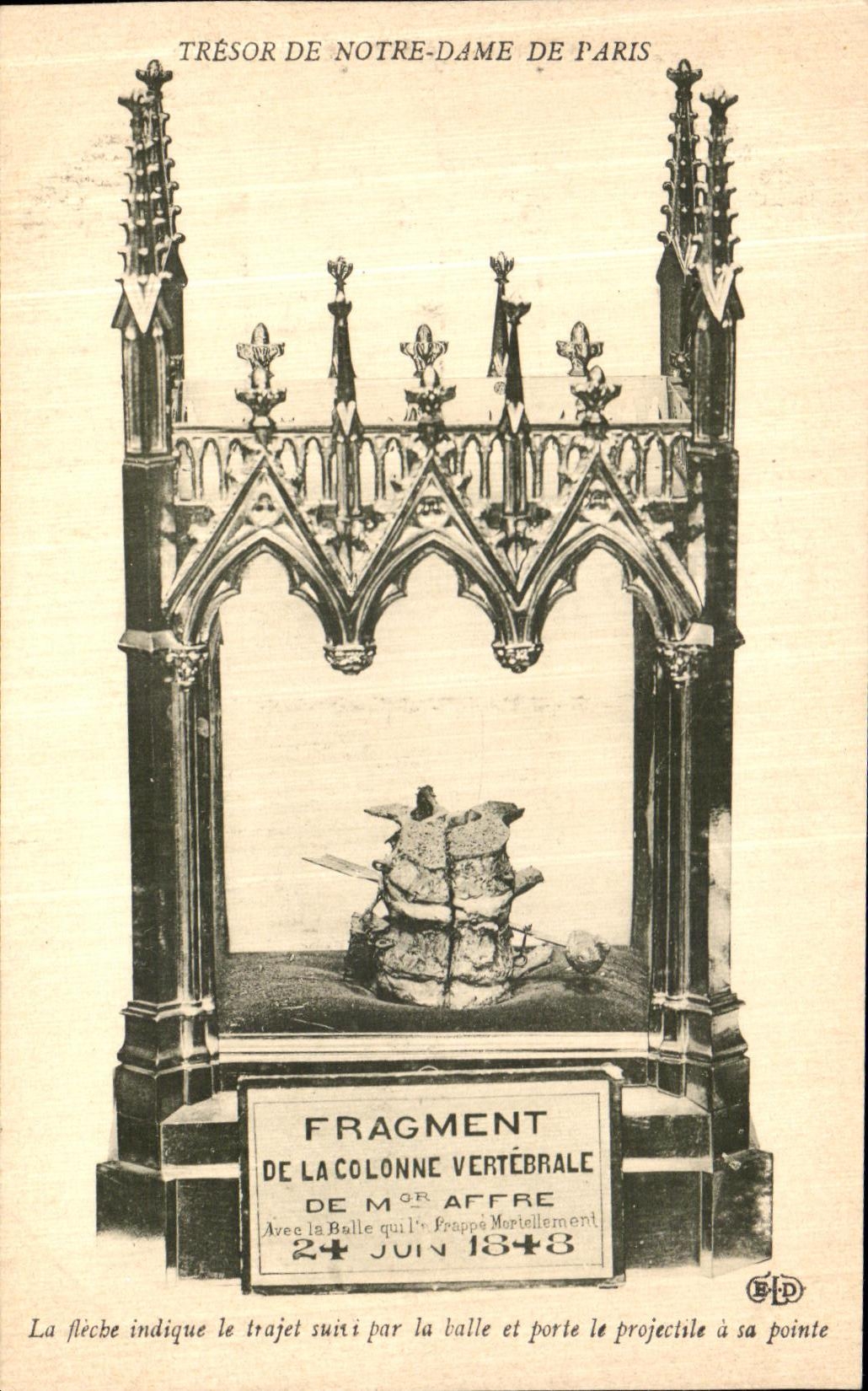 CPA Paris Tresor de Notre Dame Fragment de la colonne vertebrale de Mgr Affre