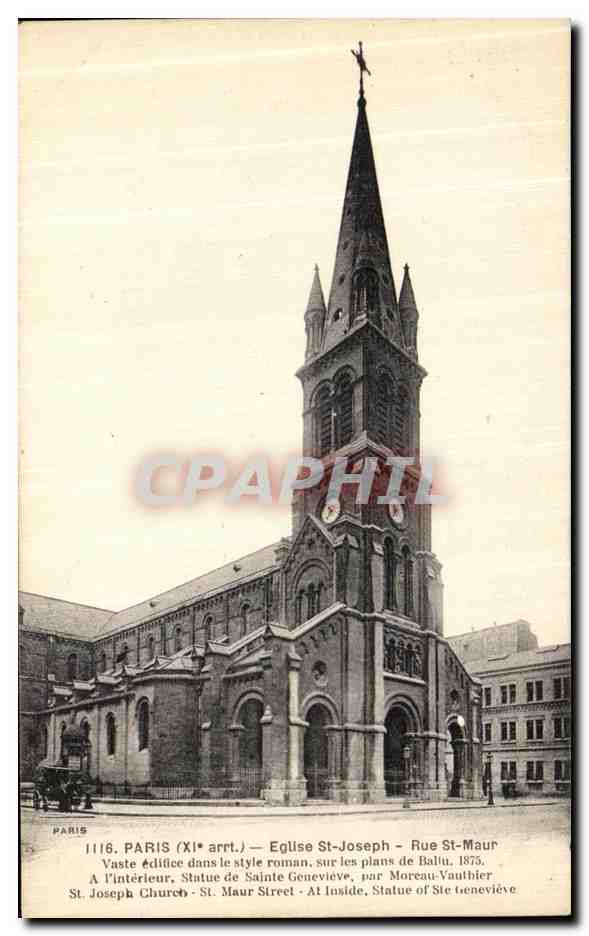 CPA Paris Eglise Saint Joseph Rue St Maur