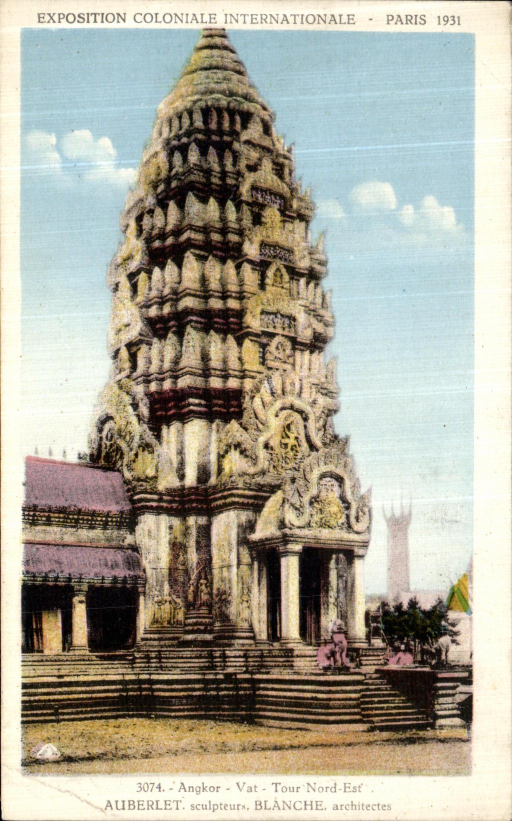 CPA Paris Exposition Coloniale Internationale 1931 Angkor Vat Tour Nord Est