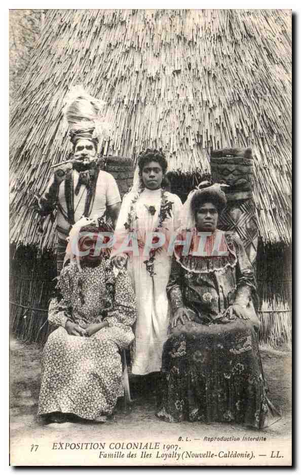 Familie van de Loyalty-eilanden (Nieuw-Caledonië) — Koloniale Tentoonstelling 1907 — B.L. — LL. — n° 17