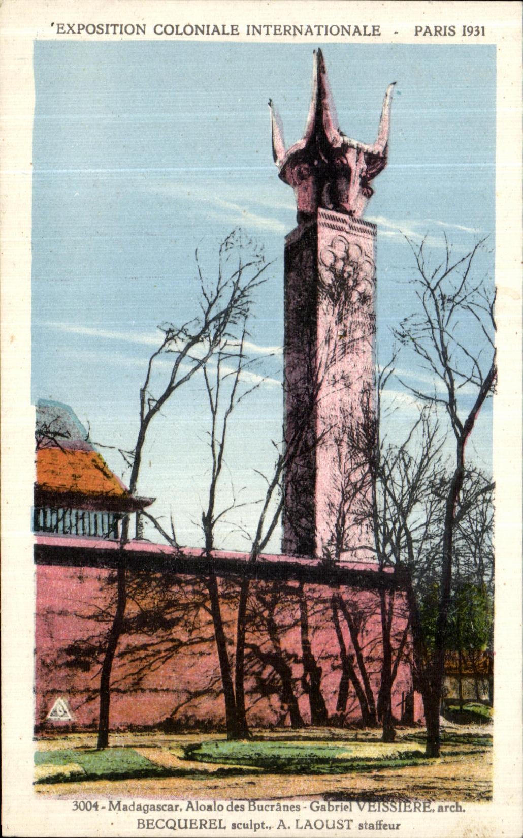 CPA Exposition Coloniale Internationale Paris 1931 Madagascar Aloalo des Bucranes 