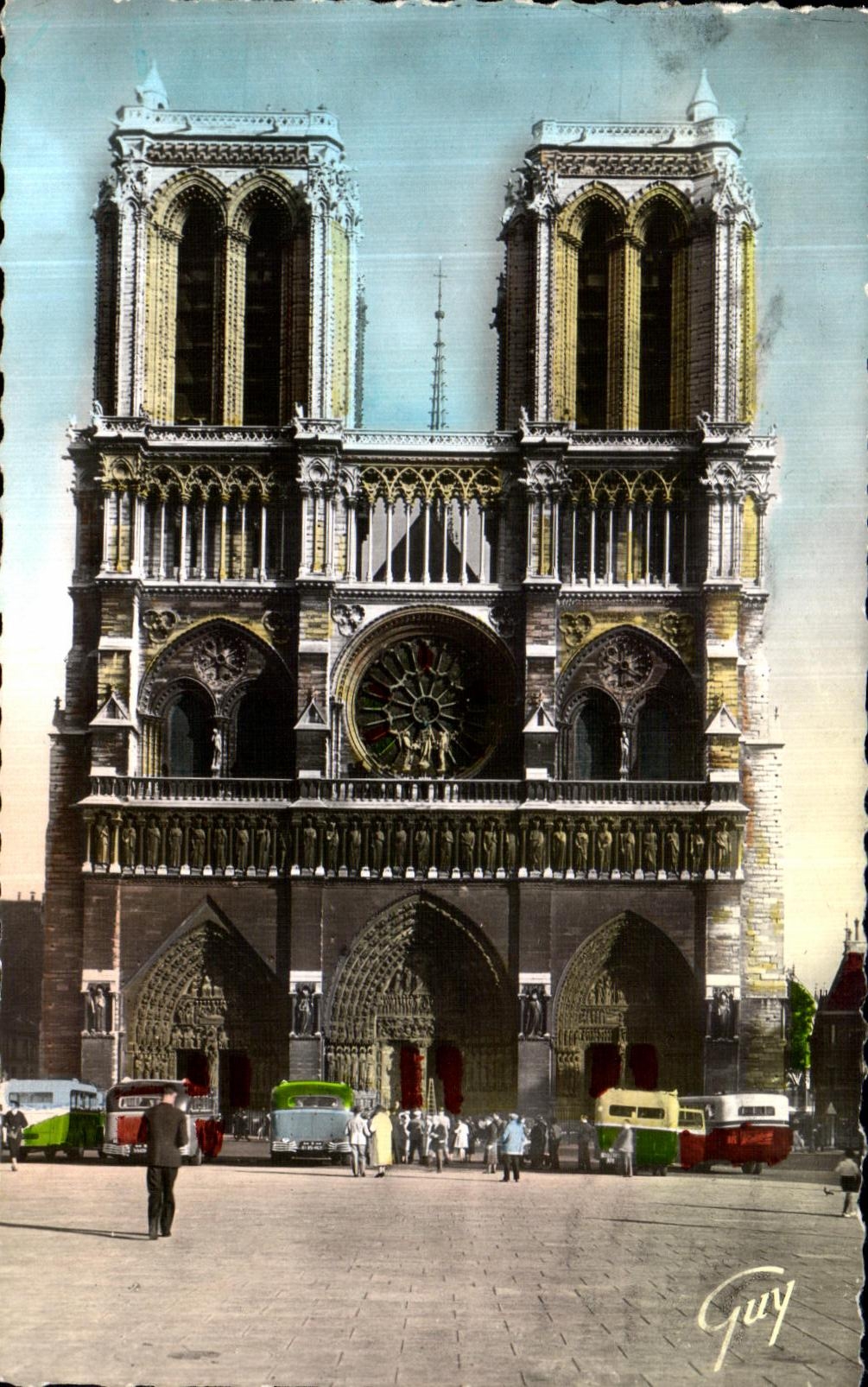 CPSM Paris Et Ses Merveilles Facude de la Cathedrale Notre Dame