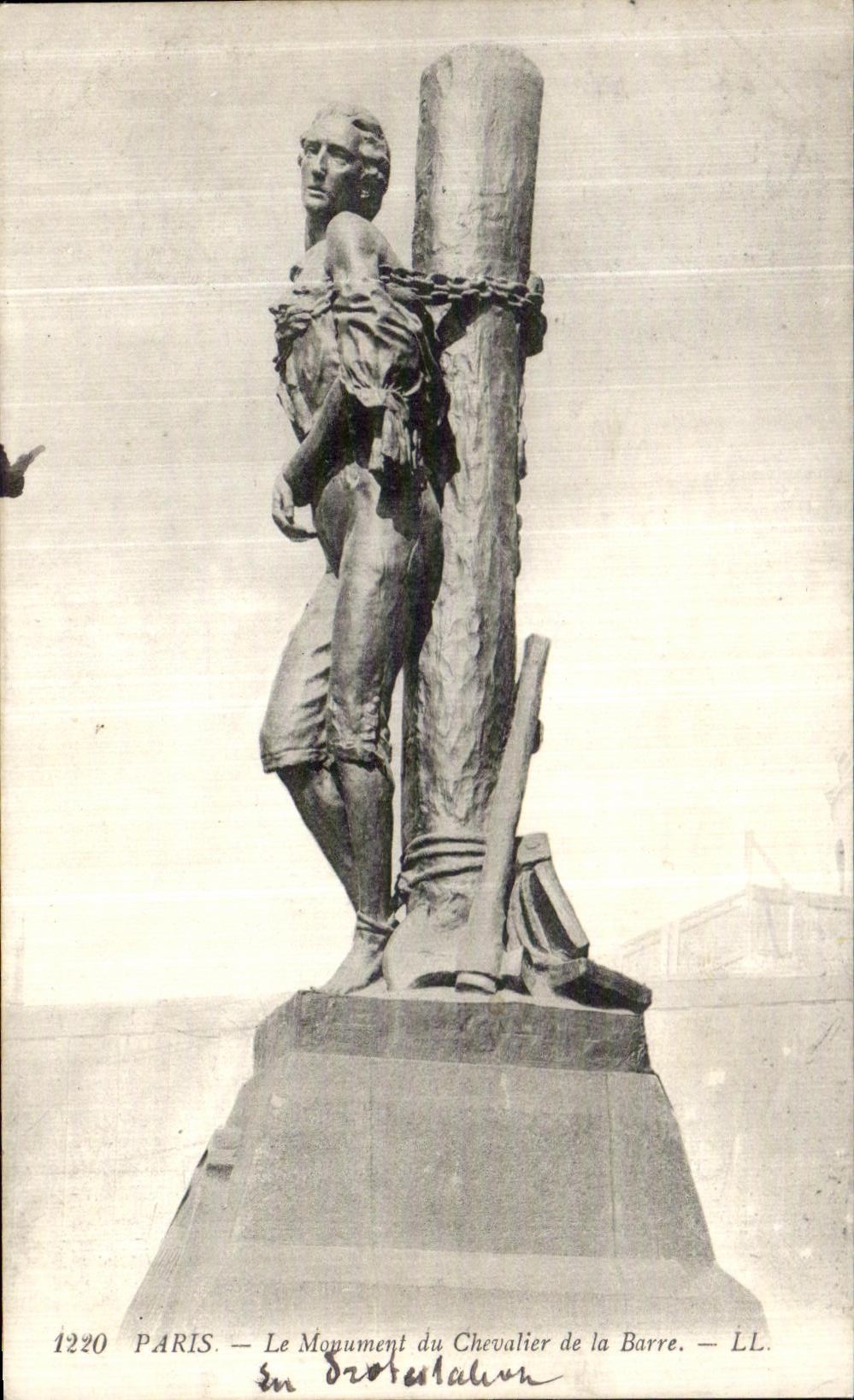 CPA Paris le Monument du Chevalier de la Barre