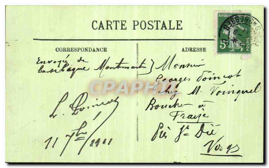 CPA Paris le Monument du Chevalier de la Barre — Verso