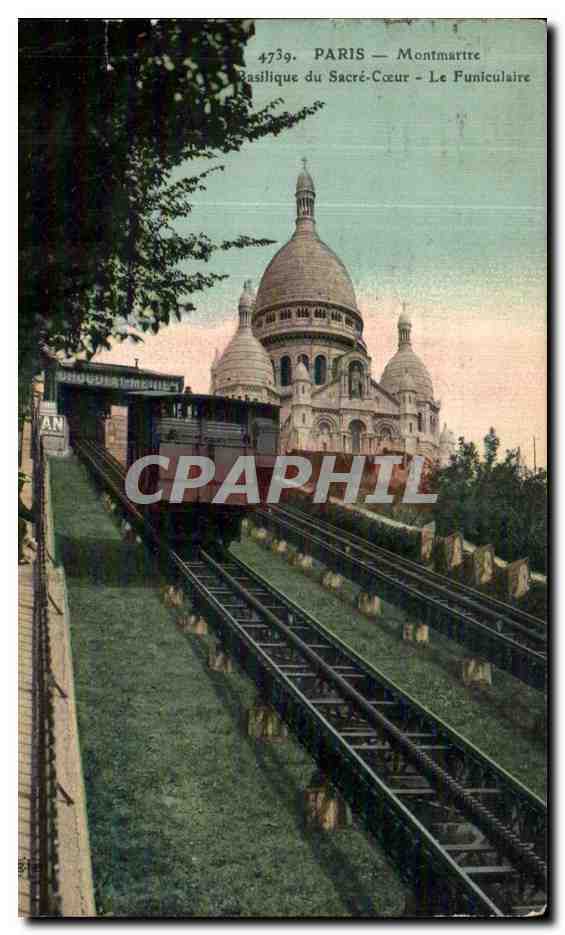 CPA Paris Montmartre Basilique du Sacre Coeur Le Funiculaire