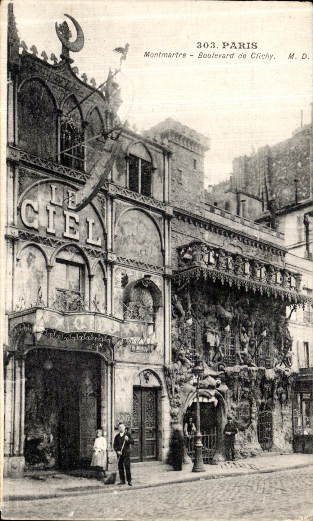 CPA Paris Montmartre Boulevard de Clichy le ciel