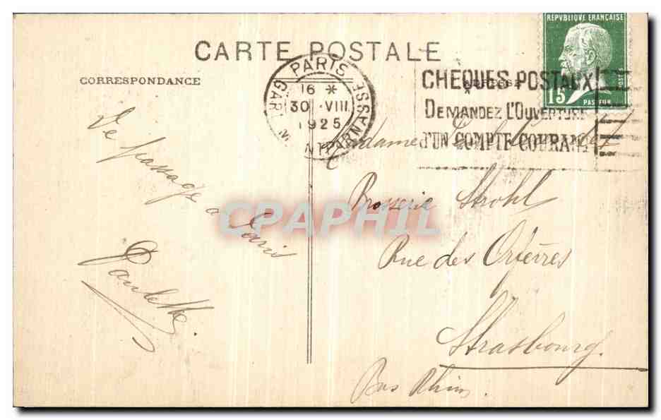 CPA Tout Paris La Tour Eiffel Peniche — Rückseite