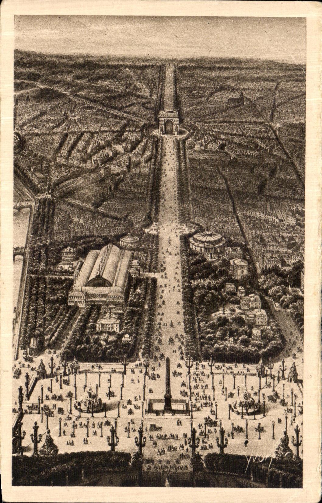 CPA Paris En Flanant Perspective sur l Avenue des Champs Elysees