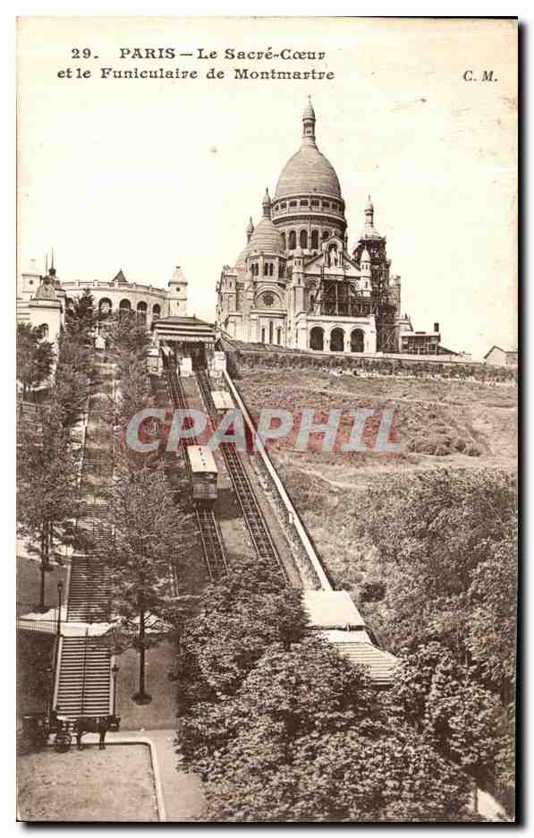 CPA Paris Sacre Coeur et funiculaire de Montmartre