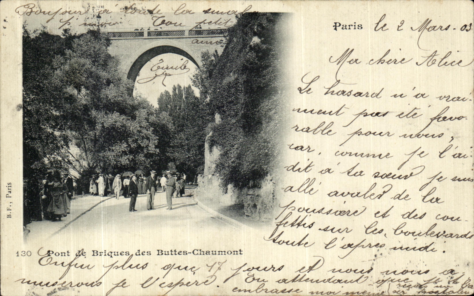 CPA Paris Pont de Briques des Buttes Chaumont