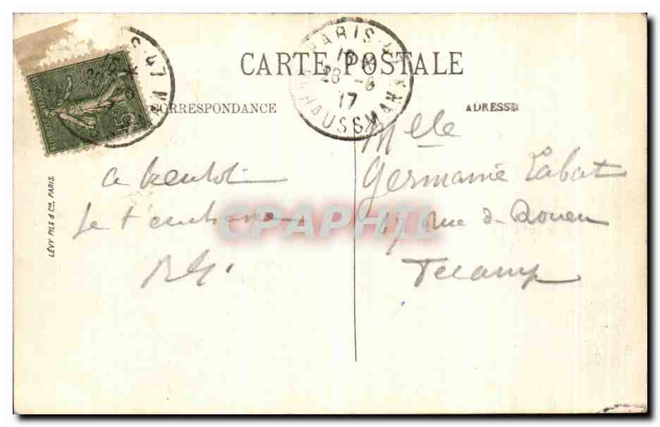 CPA Paris La Madeline — Rückseite