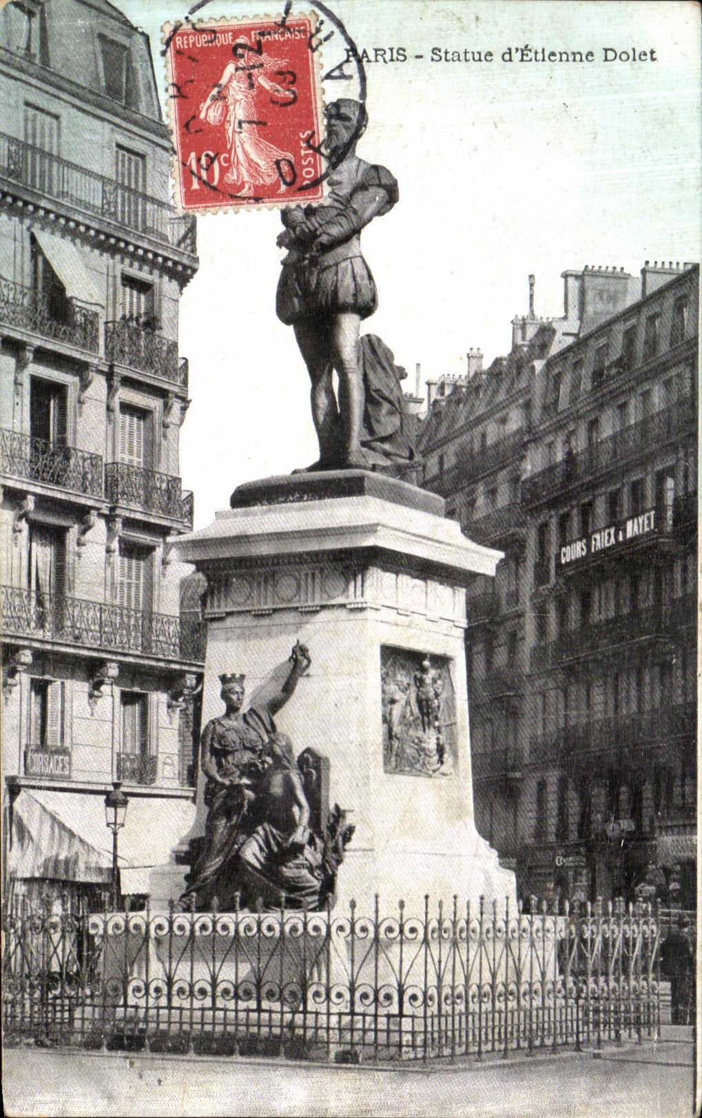 CPA Paris Statue d Etienne Dolet