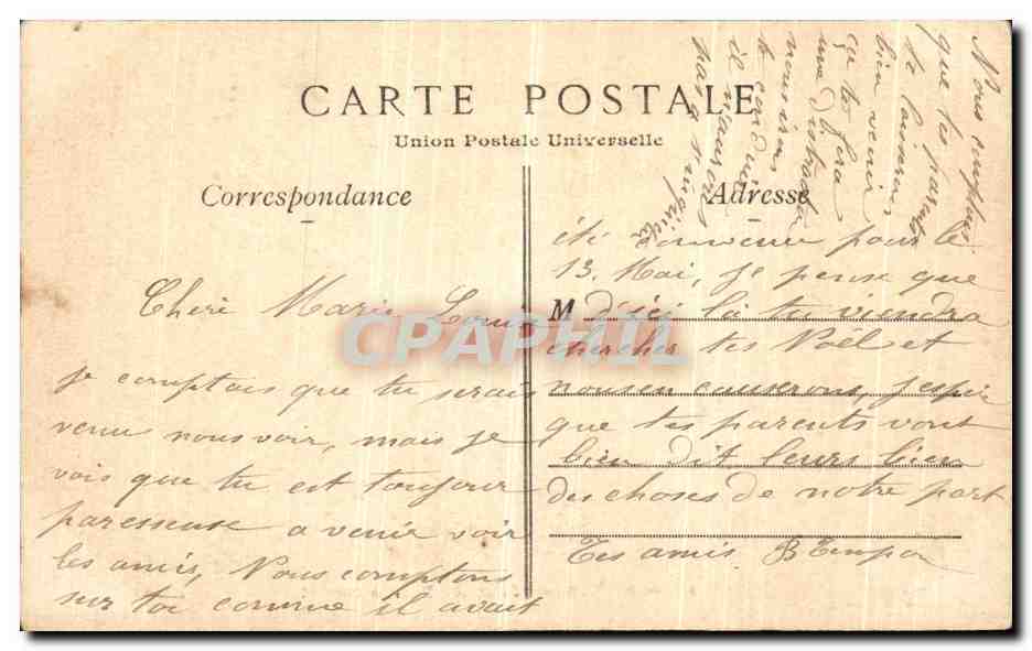 CPA Paris Cour du Palais Royal — Rückseite