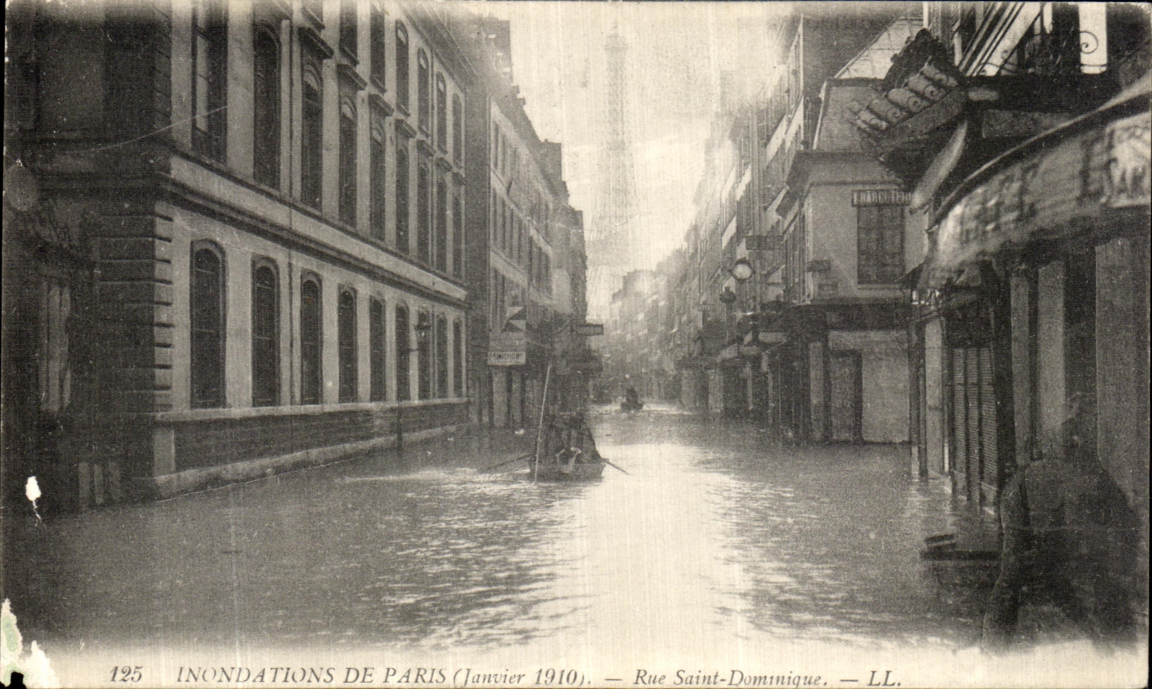 Inondations de Paris (Janvier 1910) — Rue Saint-Dominique — LL.