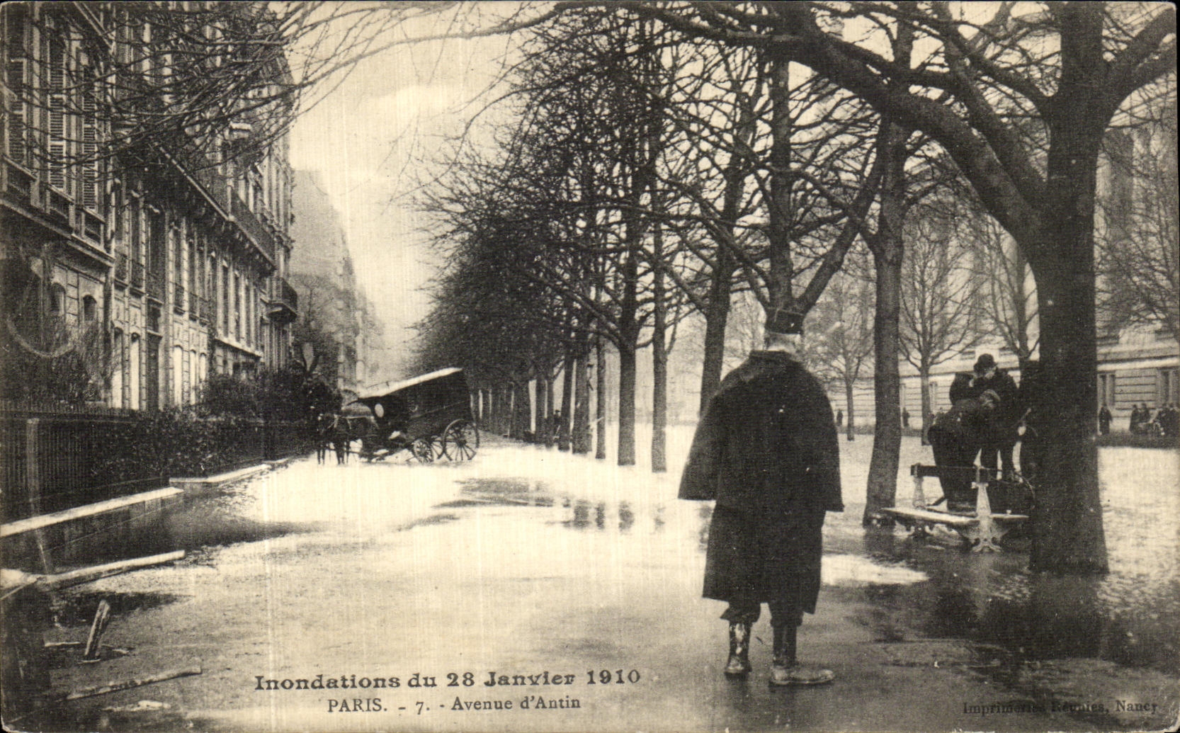 CPA Inondations du Janvier Paris Avenue d Antin