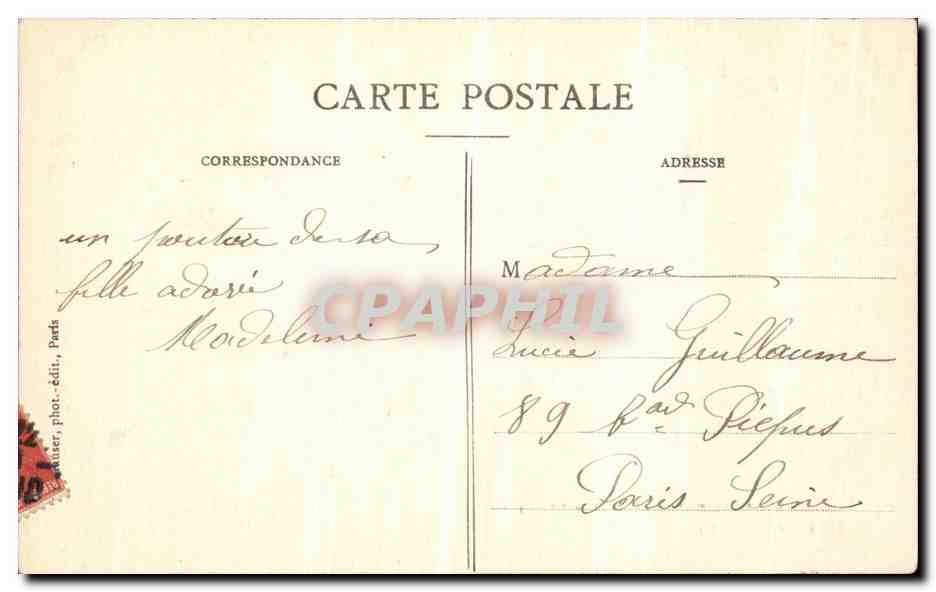 La Crue de la Seine (Janvier 1910) — Le Ravitaillement en Pain se fait par Canoës — J.H. (éditeur) — Rückseite