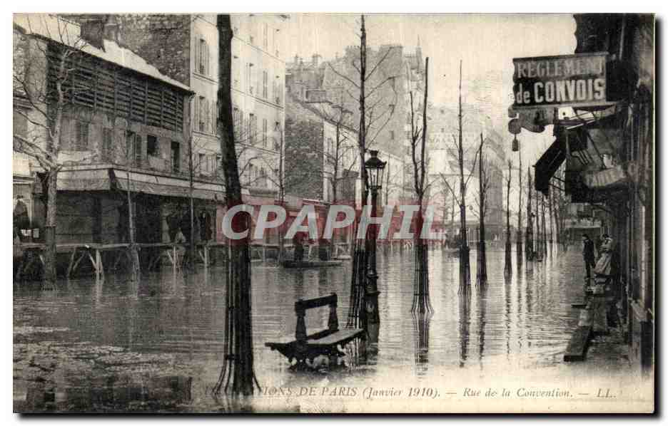 CPA Inondations de Paris Rue de la Convention