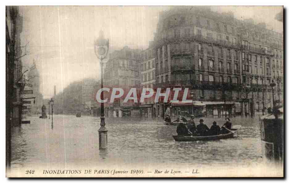 CPA Inondations De Paris Rue de Lyon