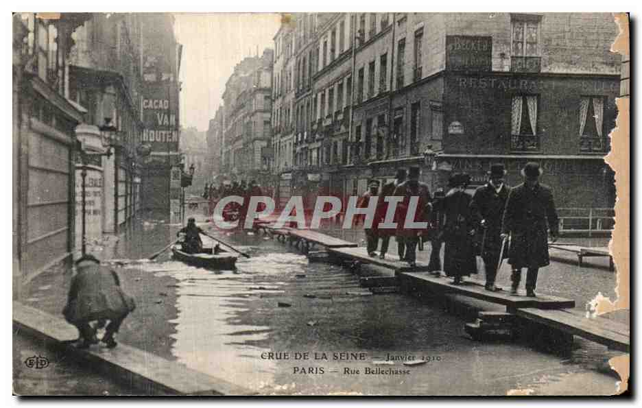 CPA Paris Rue Bellechasse Crue De La Seine