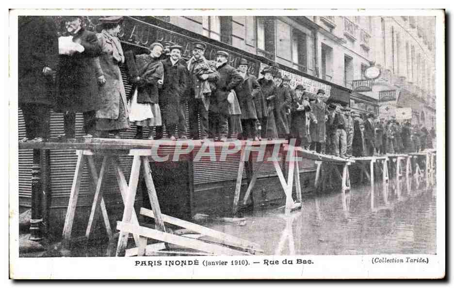 Paris inondé (janvier 1910) — Rue du Bac — Collection Tarida