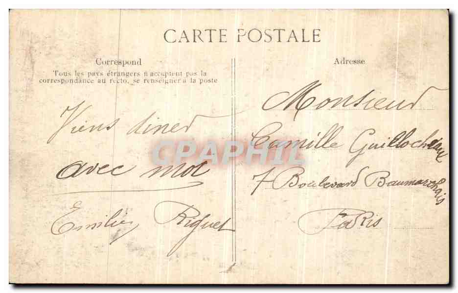 CPA Paris Pont Saint Louis Crue De La Seine — Rückseite