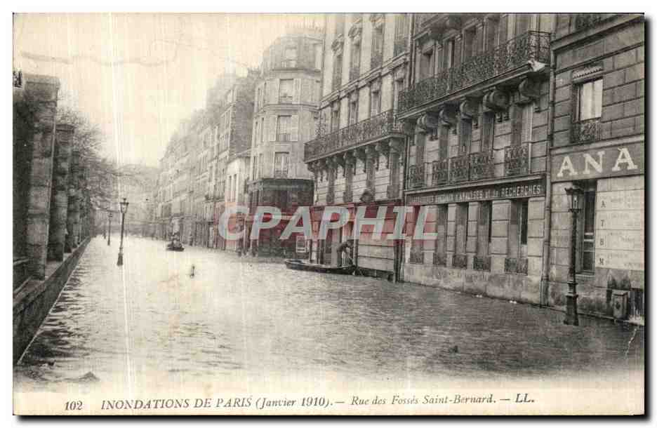 CPA Paris Inondations De Rue des Fosses Saint Bernard