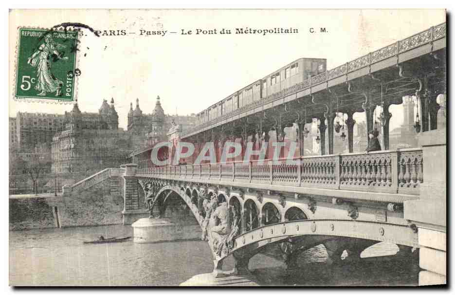 CPA Paris Le Pont du Metropolitain Metro