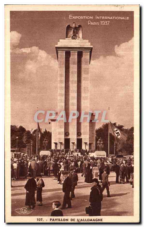 CPA Paris Exposition Internationale 1937 Pavillon de l Allemagne Drapeau nazi
