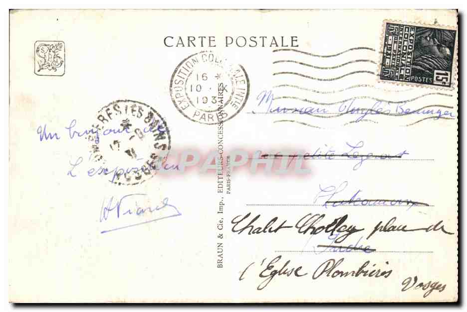 CPA Paris Exposition Internationale 1931 Pavillon des Pays Bas Facade principale — Rückseite