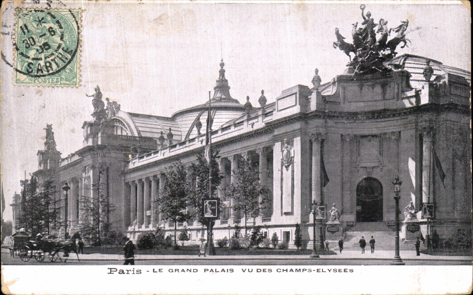CPA Paris Le Grand Palais Vu Des Champs Elysees